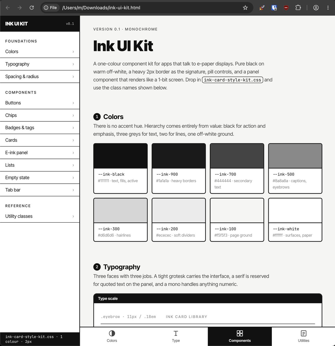The display inspired levelsio to build a CSS UI kit. His UI kit is pictured here.