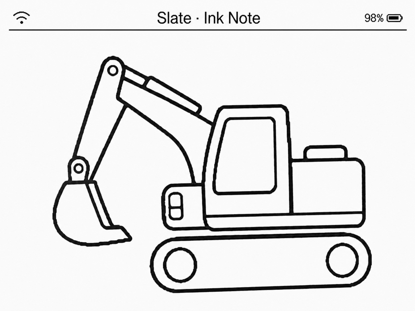 Redrawn Slate Ink Note black-on-white illustration screen