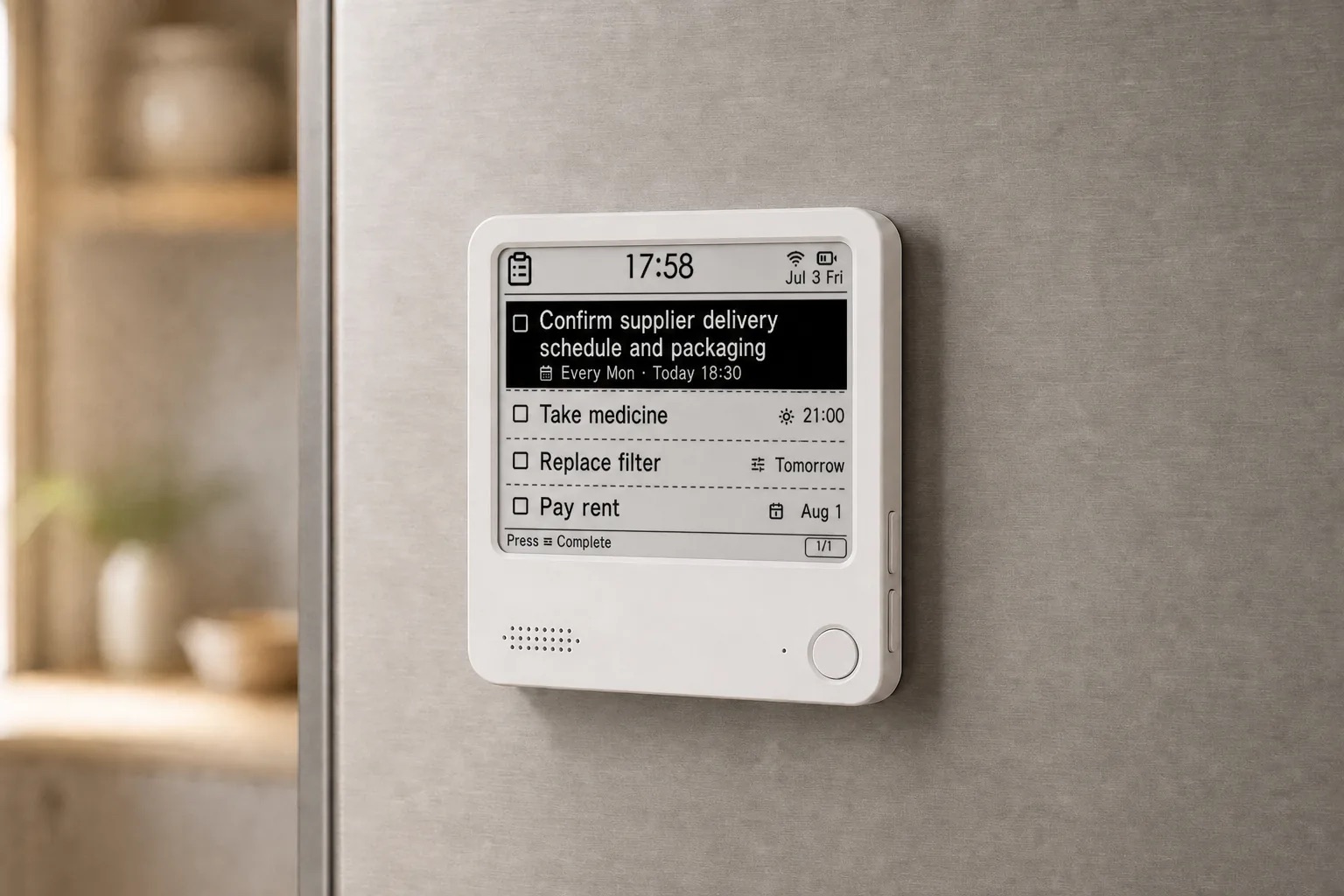 ZECTRIX NOTE4 mounted for at-a-glance task use
